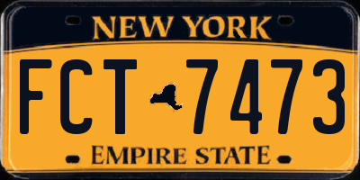 NY license plate FCT7473
