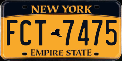NY license plate FCT7475