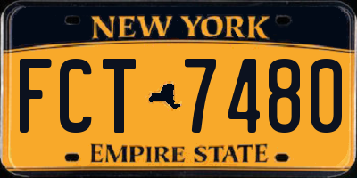 NY license plate FCT7480