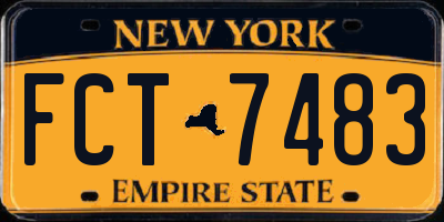 NY license plate FCT7483