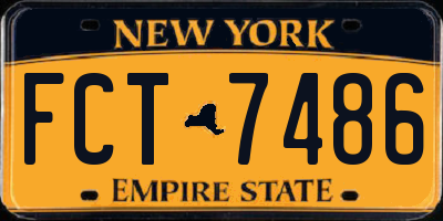 NY license plate FCT7486