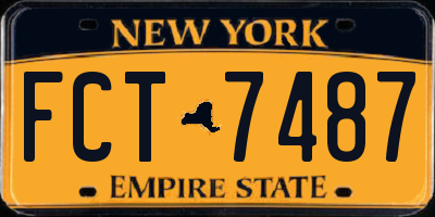 NY license plate FCT7487