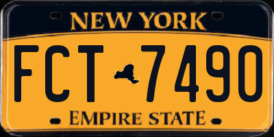 NY license plate FCT7490