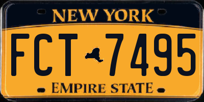 NY license plate FCT7495