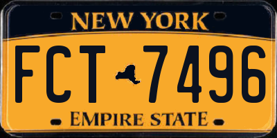 NY license plate FCT7496