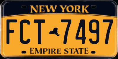 NY license plate FCT7497