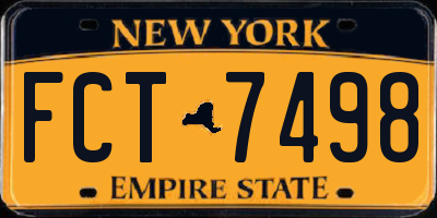 NY license plate FCT7498