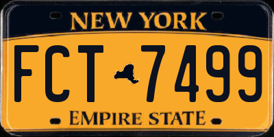 NY license plate FCT7499