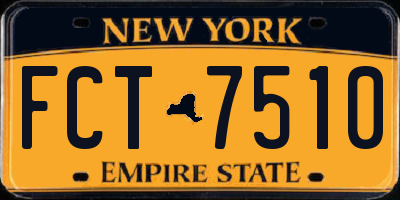 NY license plate FCT7510