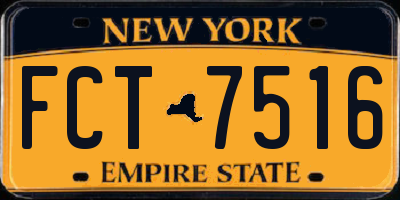 NY license plate FCT7516