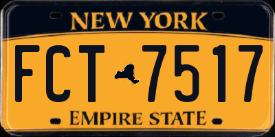NY license plate FCT7517