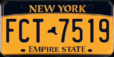 NY license plate FCT7519