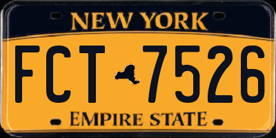 NY license plate FCT7526