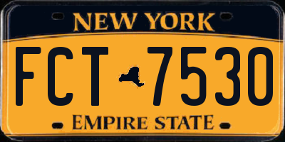 NY license plate FCT7530