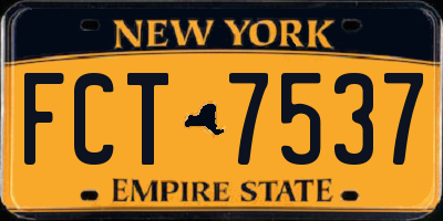 NY license plate FCT7537
