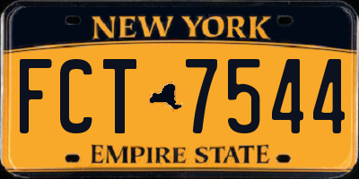 NY license plate FCT7544