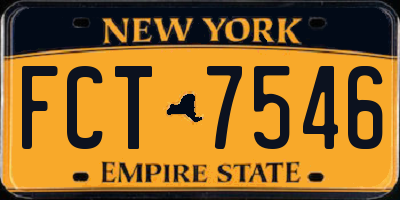 NY license plate FCT7546