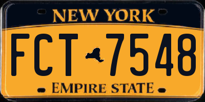 NY license plate FCT7548