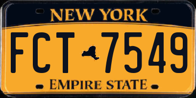 NY license plate FCT7549