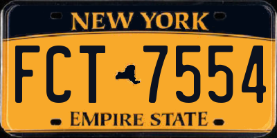 NY license plate FCT7554