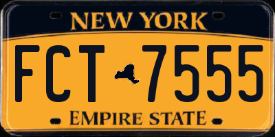 NY license plate FCT7555