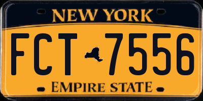 NY license plate FCT7556