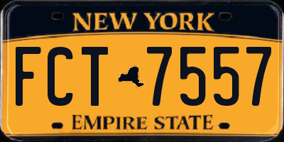 NY license plate FCT7557