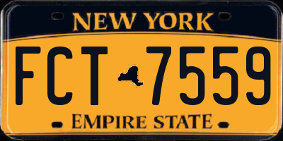 NY license plate FCT7559