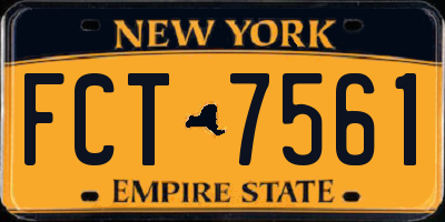 NY license plate FCT7561