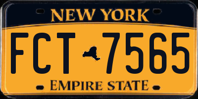 NY license plate FCT7565