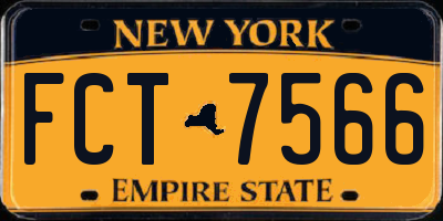 NY license plate FCT7566