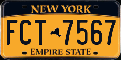 NY license plate FCT7567