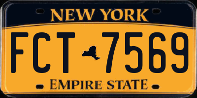 NY license plate FCT7569