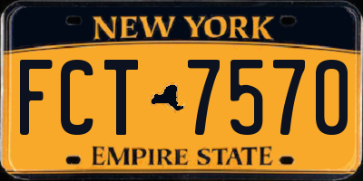 NY license plate FCT7570
