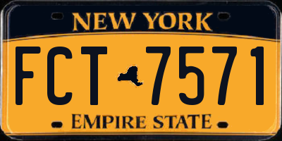 NY license plate FCT7571