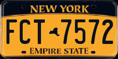 NY license plate FCT7572