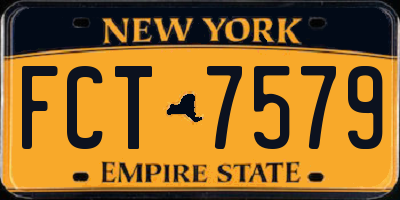 NY license plate FCT7579