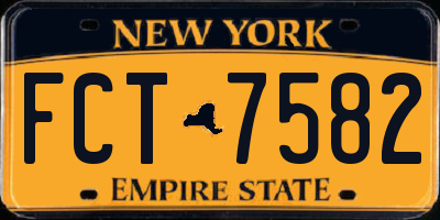 NY license plate FCT7582