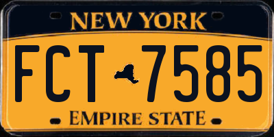 NY license plate FCT7585