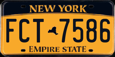 NY license plate FCT7586
