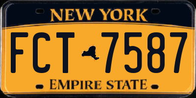 NY license plate FCT7587