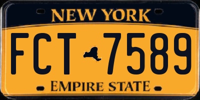 NY license plate FCT7589