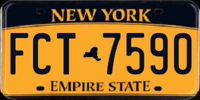 NY license plate FCT7590
