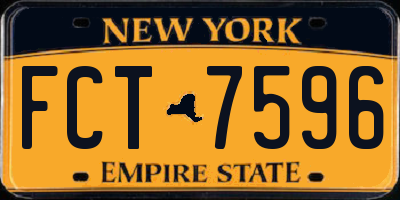 NY license plate FCT7596