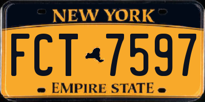 NY license plate FCT7597