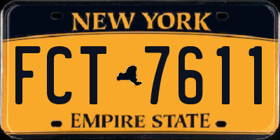 NY license plate FCT7611