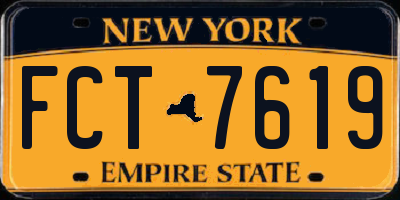 NY license plate FCT7619