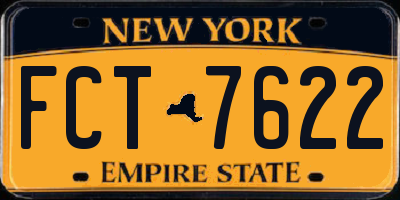 NY license plate FCT7622