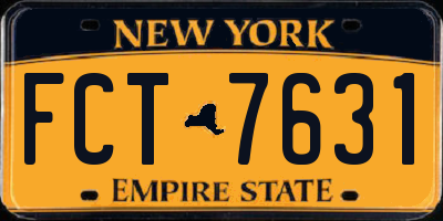 NY license plate FCT7631