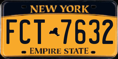NY license plate FCT7632